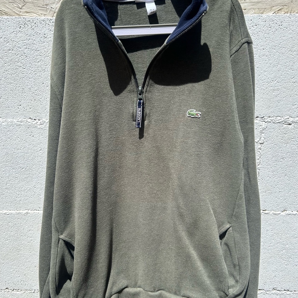 Lacoste Men's Olive Zip-Up Sweater